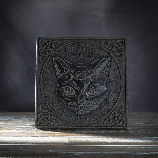 10" Black Cat Cement Stepping Stone - Magick Magick.com