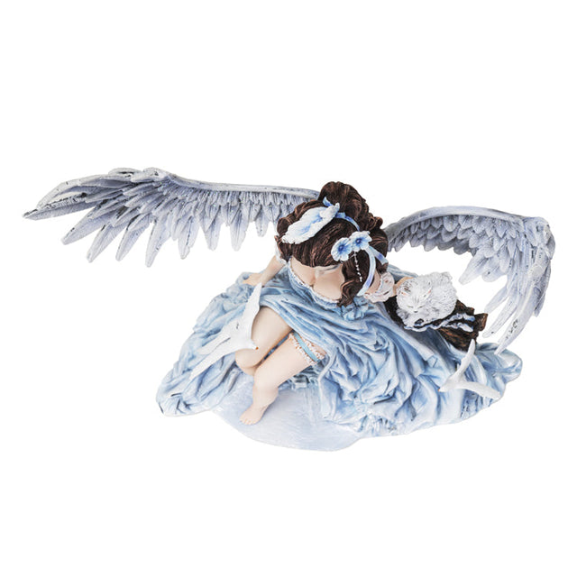 10.25" Fairy Statue - Winter Angel with Cat - Magick Magick.com