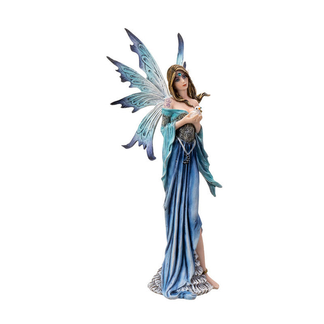 11.2" Blue Fairy Holding Chick Statue - Magick Magick.com