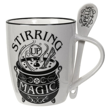 13 oz Ceramic Mug and Spoon Set - Stirring Up Magic - Magick Magick.com