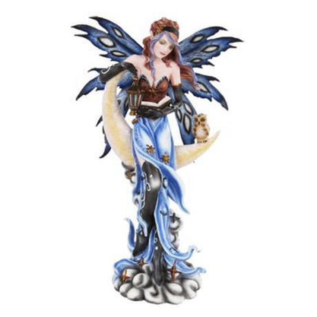 14" Fairy Statue - Moon Fairy with Owl - Magick Magick.com