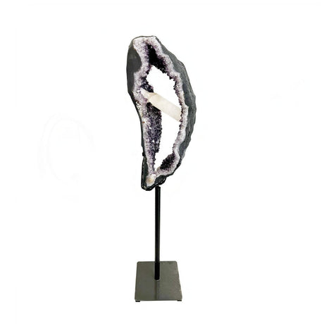 16" x 13" x 66" Amethyst Geode Ring on Metal Stand (105.6 lbs) - Magick Magick.com