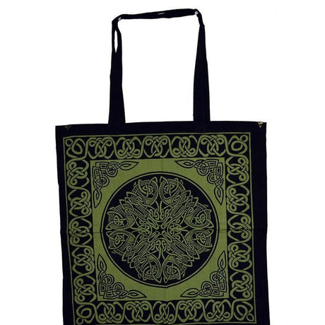 18" x 18" Celtic Knot Green & Black Tote Bag - Magick Magick.com
