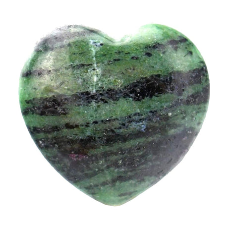 1.5" Puffed Gemstone Heart - Green Zoisite Quartz - Magick Magick.com