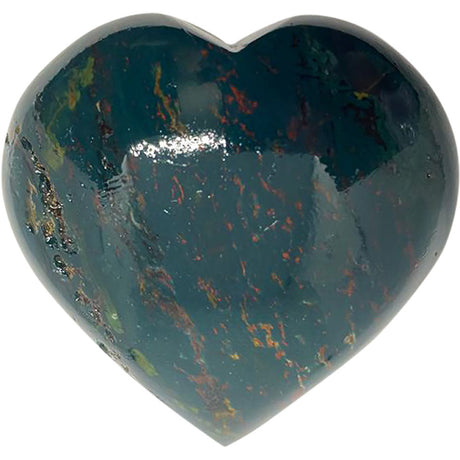 2" Puffed Gemstone Heart - Bloodstone - Magick Magick.com
