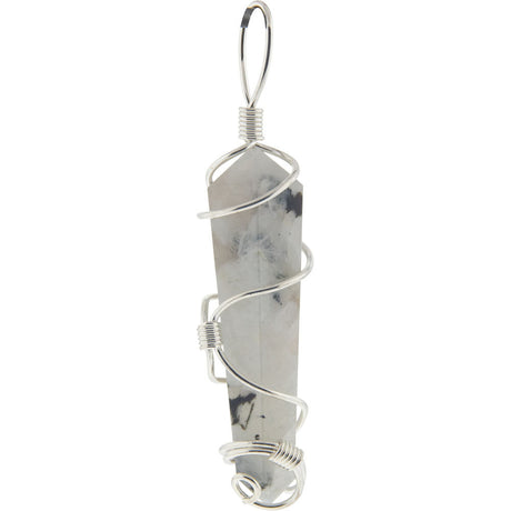 2" Wire Wrapped Point Pendant - Rainbow Moonstone (Assorted Design) - Magick Magick.com