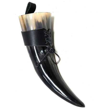 24 oz Authentic Medieval Viking Drinking Horn (Handcrafted with Leather Frog) - Magick Magick.com