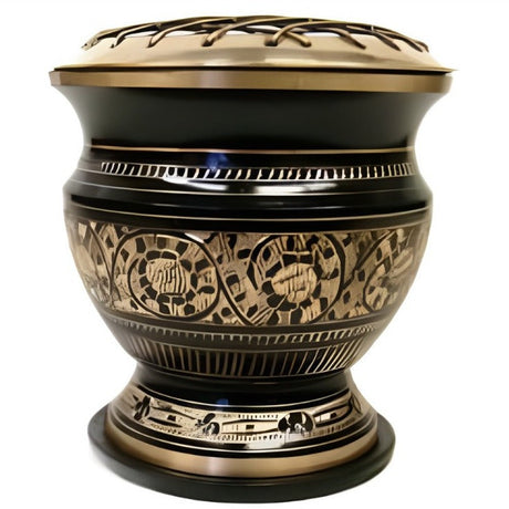 4" Carved Brass Screen Charcoal Burner with Coaster - Magick Magick.com