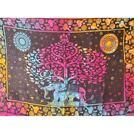 44" x 72" Elephant Tree of Life Tie Dye Tapestry - Magick Magick.com