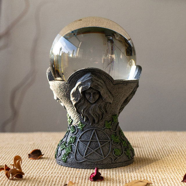 5" Mother, Maiden, and Crone Crystal Ball Holder - Magick Magick.com