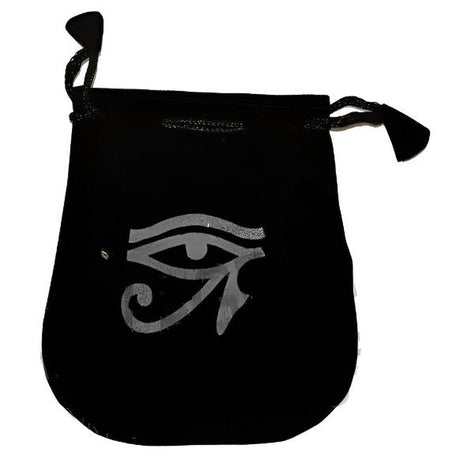 5" x 5" Black Velvet Bag - Eye of Horus - Magick Magick.com