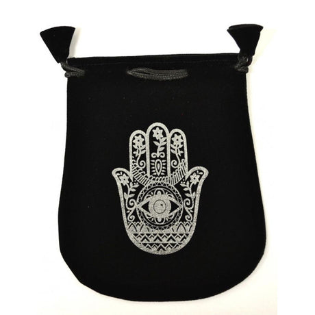 5" x 5" Black Velvet Bag - Hand of Compassion - Magick Magick.com
