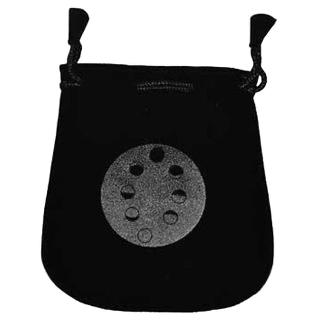 5" x 5" Black Velvet Bag - Moon Phases - Magick Magick.com