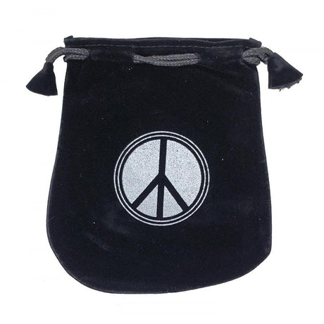 5" x 5" Black Velvet Bag - Peace - Magick Magick.com