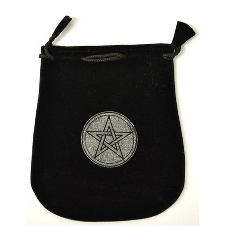 5" x 5" Black Velvet Bag - Pentagram - Magick Magick.com