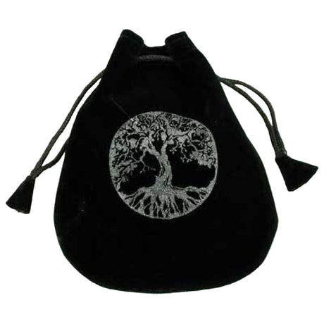 5" x 5" Black Velvet Bag - Tree of Life - Magick Magick.com