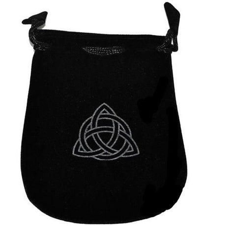 5" x 5" Black Velvet Bag - Triquetra - Magick Magick.com
