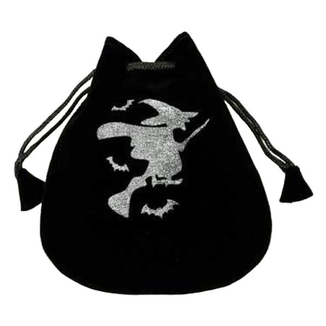5" x 5" Black Velvet Bag - Witch - Magick Magick.com