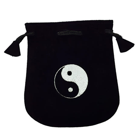 5" x 5" Black Velvet Bag - Yin Yang - Magick Magick.com