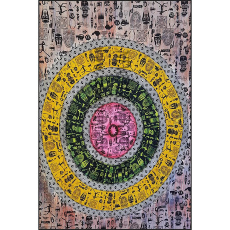54" x 86" African Mandala Multi Color Tapestry - Magick Magick.com