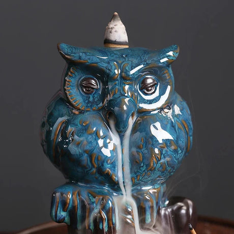 5.5" Owl Backflow Cone Incense Burner - Magick Magick.com