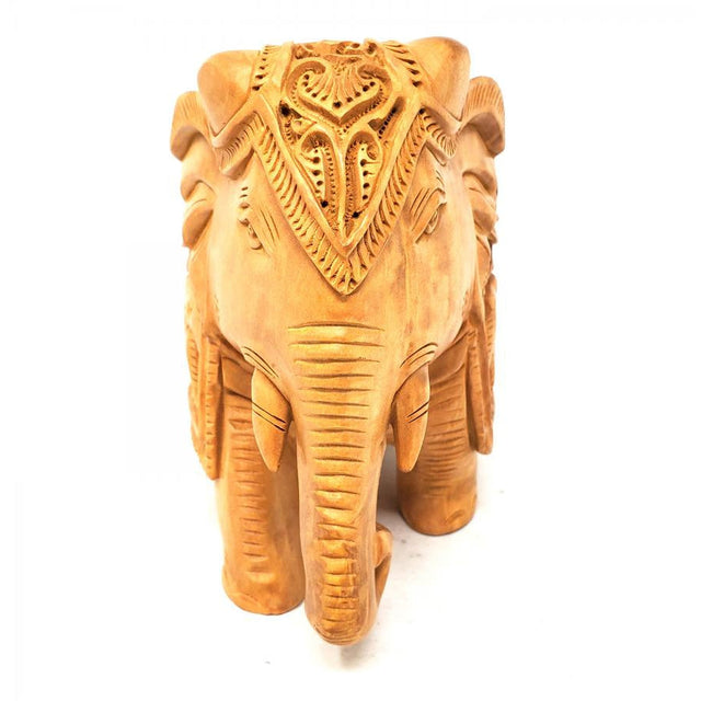 6.5" Elephant Hand Carved Wood Statue - Magick Magick.com