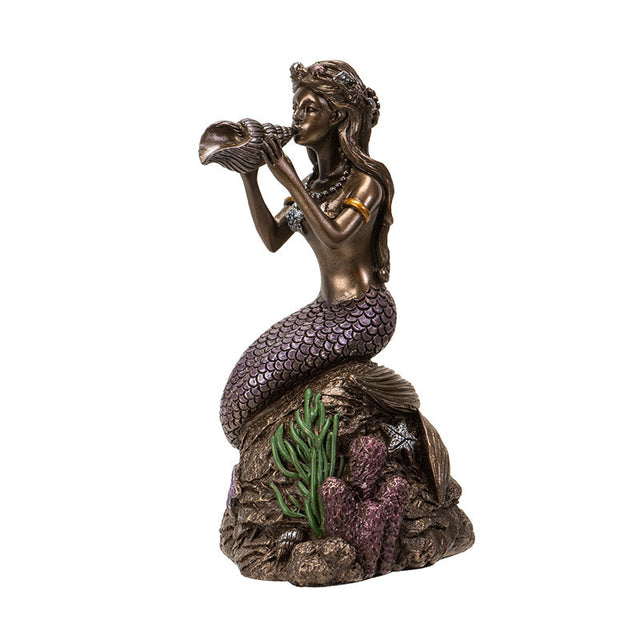 6.6" Mermaid on a Rock Statue - Magick Magick.com