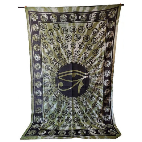 72" x 108" Egyptian Eye Green Tie Dye Tapestry - Magick Magick.com