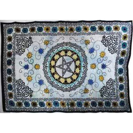 72" x 108" Flower Pentagram Tapestry - Magick Magick.com