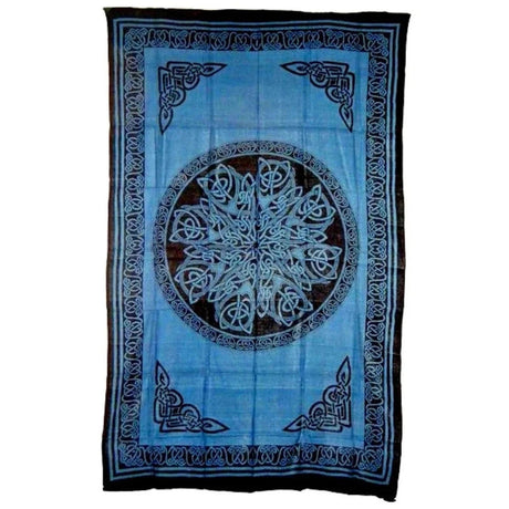 72" x 108" Knot Mandala Blue & Black Tapestry - Magick Magick.com