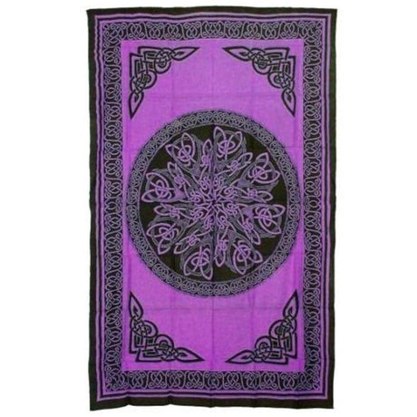 72" x 108" Knot Mandala Purple & Black Tapestry - Magick Magick.com