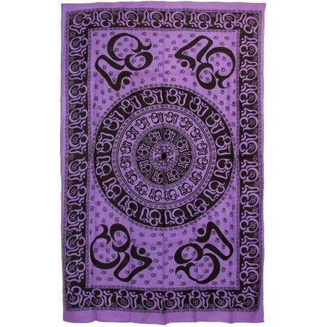 72" x 108" Om Chakra Purple & Black Tapestry - Magick Magick.com