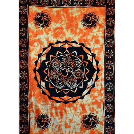 72" x 108" Seven Chakra Golden Tie Dye Tapestry - Magick Magick.com