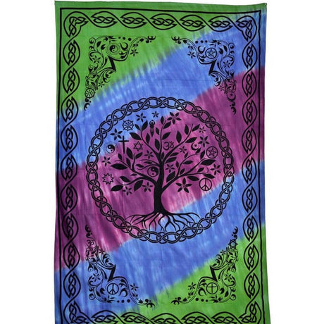 72" x 108" Tree of Life Tie Dye Tapestry - Magick Magick.com