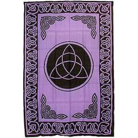 72" x 108" Triquetra Purple & Black Tapestry - Magick Magick.com
