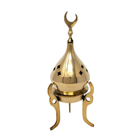7.5" Brass Mosque Tri-Pod Moon Burner - Magick Magick.com