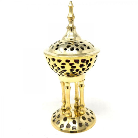 8" Solid Brass Pedestal Burner - Magick Magick.com