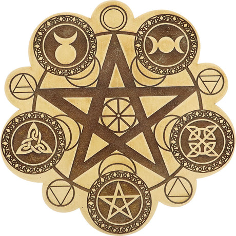 8" Wood Crystal Grid - Wiccan - Magick Magick.com