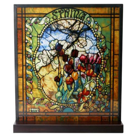 9.25" x 8.25" Tiffany Spring Stained Glass Panel - Magick Magick.com