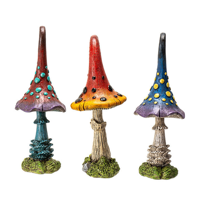 9.8" Magic Mushroom Statues (Set of 3) - Magick Magick.com