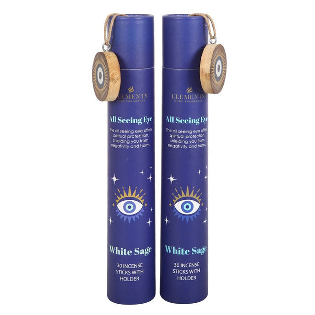 All Seeing Eye White Sage Incense with Burner (30 Sticks) - Magick Magick.com