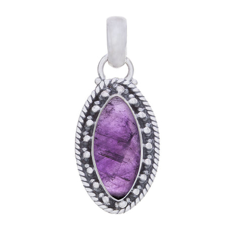 Amethyst Fancy Marquise Sterling Silver Pendant - Magick Magick.com
