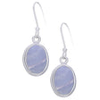 Blue Lace Agate Oval Sterling Silver Earrings - Magick Magick.com