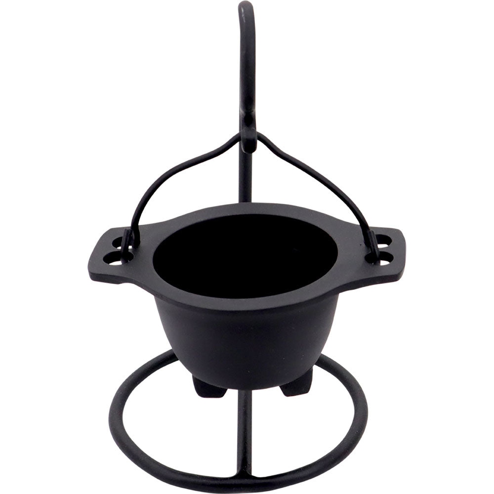 Cast Iron Cauldron On Stand, Cracked #132368