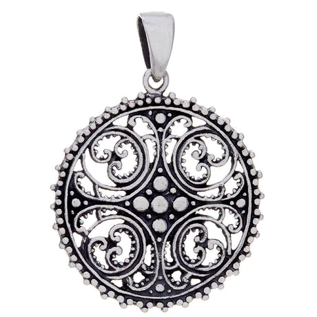 Circular Arabesque Sterling Silver Pendant - Magick Magick.com