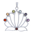 Lotus Chakra with Stones Sterling Silver Pendant - Magick Magick.com