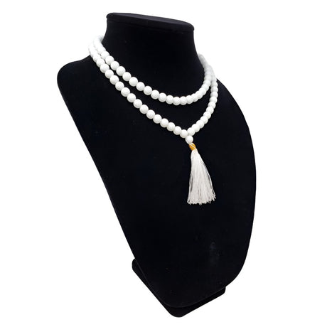 Mala Necklace or Prayer Beads - White Agate (108 Beads) - Magick Magick.com