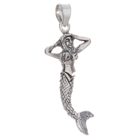 Mermaid Fantasy Sterling Silver Pendant with Moving Tail - Magick Magick.com