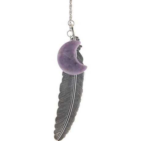 Metal Feather Bookmark with Amethyst - Moon - Magick Magick.com