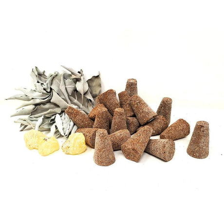 Natural Copal & White Sage Smudge Cones (50 Pack) - Magick Magick.com